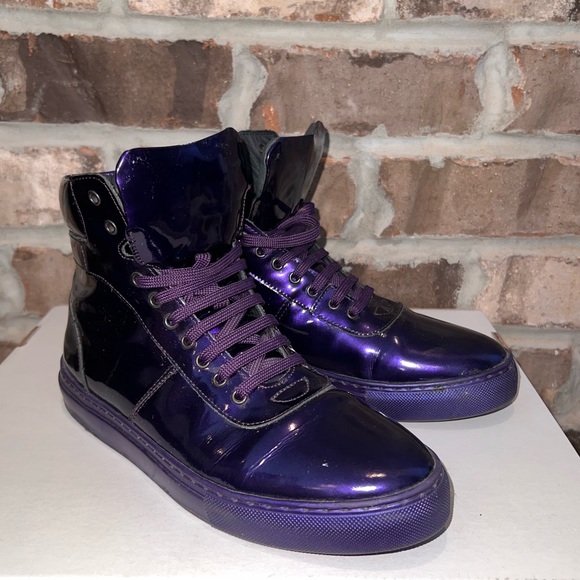 Purple Patten Leather Hightop Sneakers- From Paris - Picture 3 of 8
